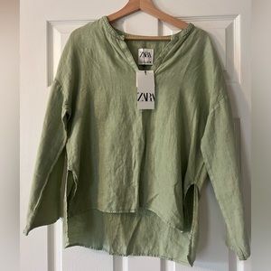 NWT Zara Green Blouse, Size XS